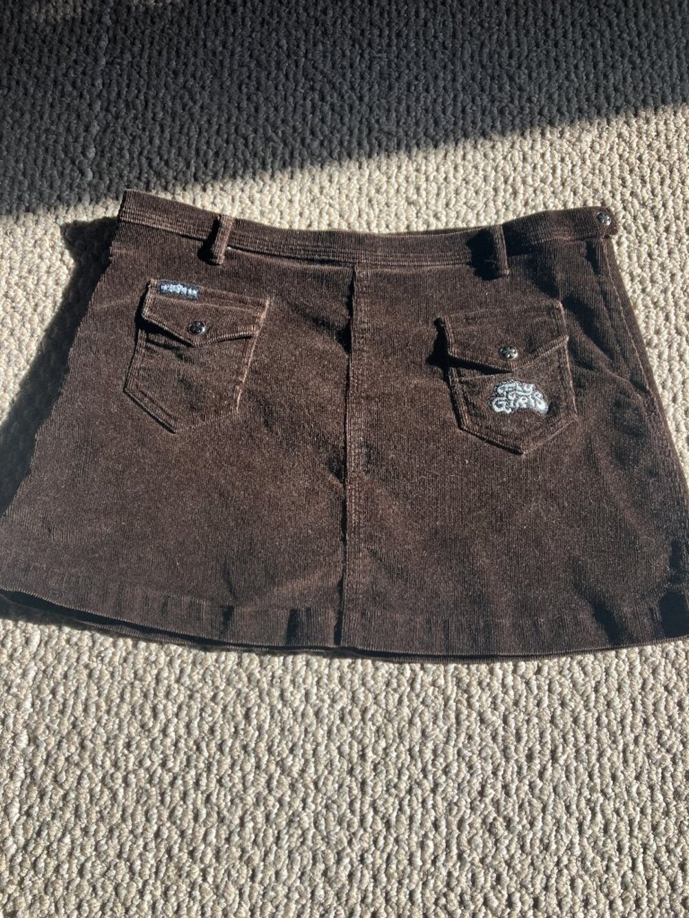 Fly Girls 90s Vintage Cordoroy Skirt Front Pockets 9